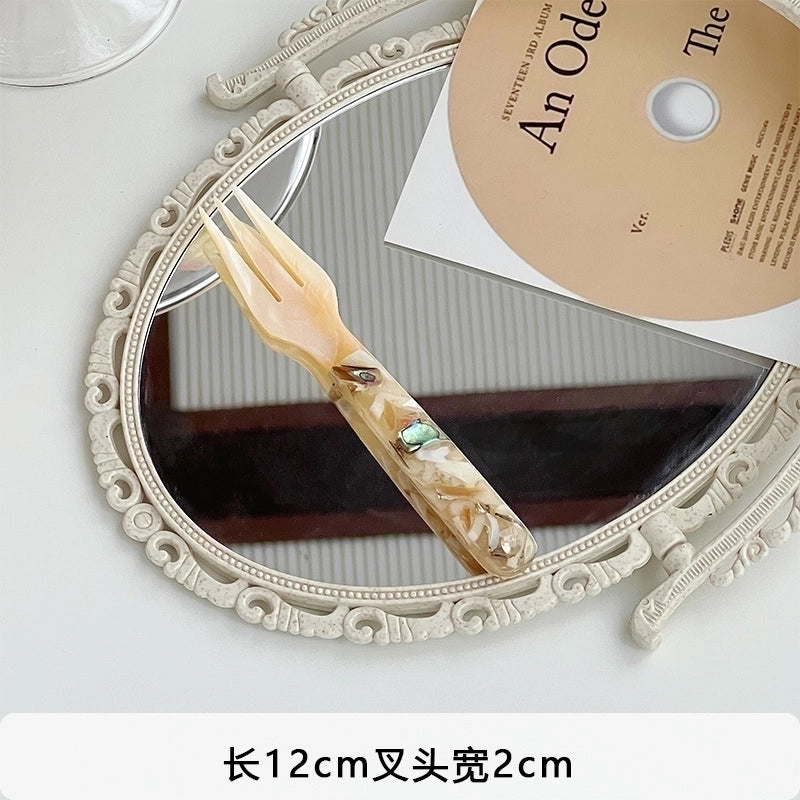 Retro Color Block Shell Spoon 1 Piece