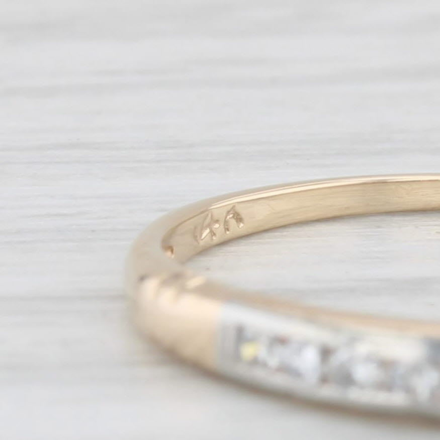 0.10ctw Diamond Wedding Band 14k Yellow Gold Stackable Ring Size 6.75