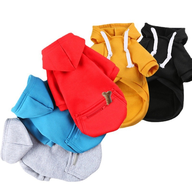 Autumn And Winter Small. Medium And Large Dog Zipper Pocket Dog Dog Clothes Cat Sweater Teddy Bo Meifa Pet Supplies