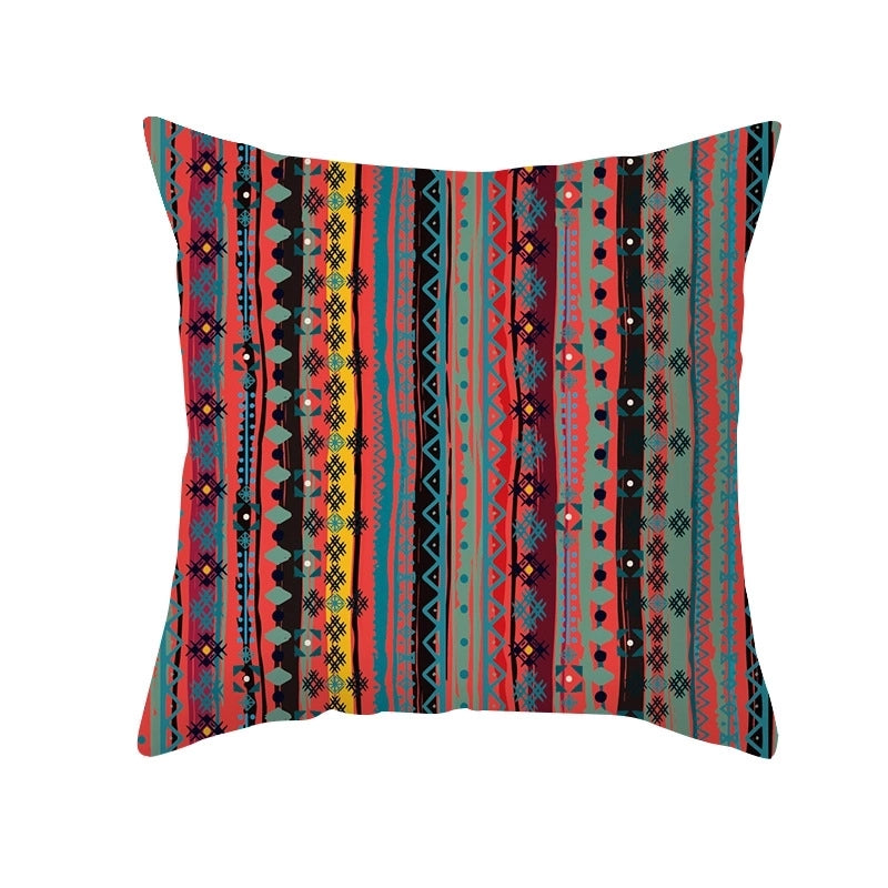Ethnic Style Geometric Fibre Peach Skin Pillow Cases