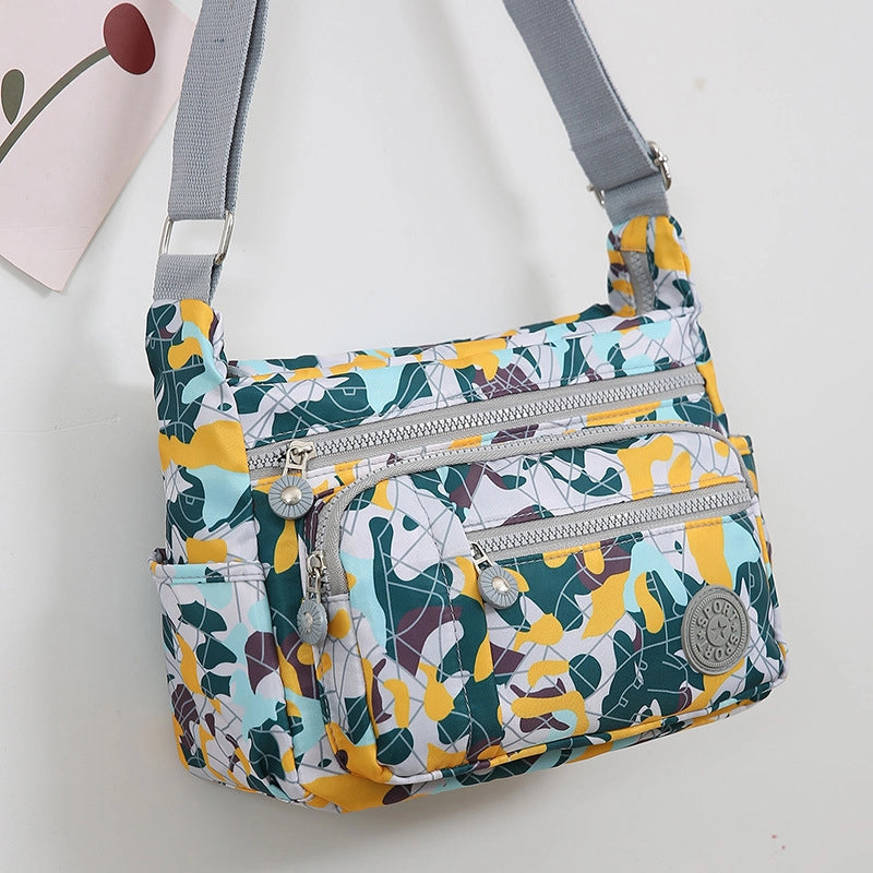 Women's Oxford Cloth Printing Vintage Style Square Zipper Crossbody Bag