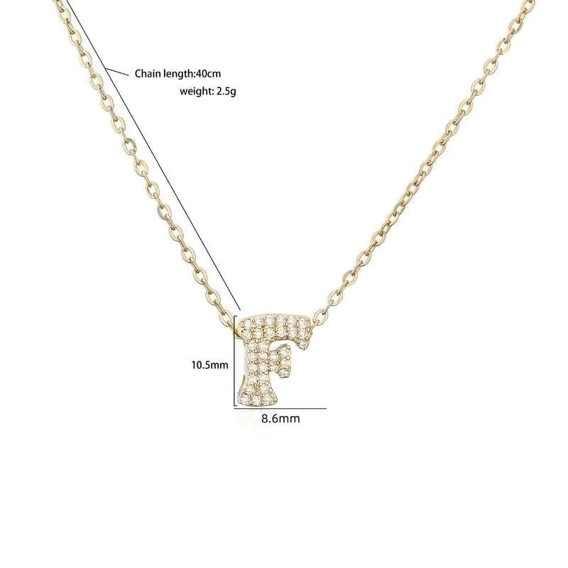 Minimalist Letter Copper Zircon Necklace In Bulk