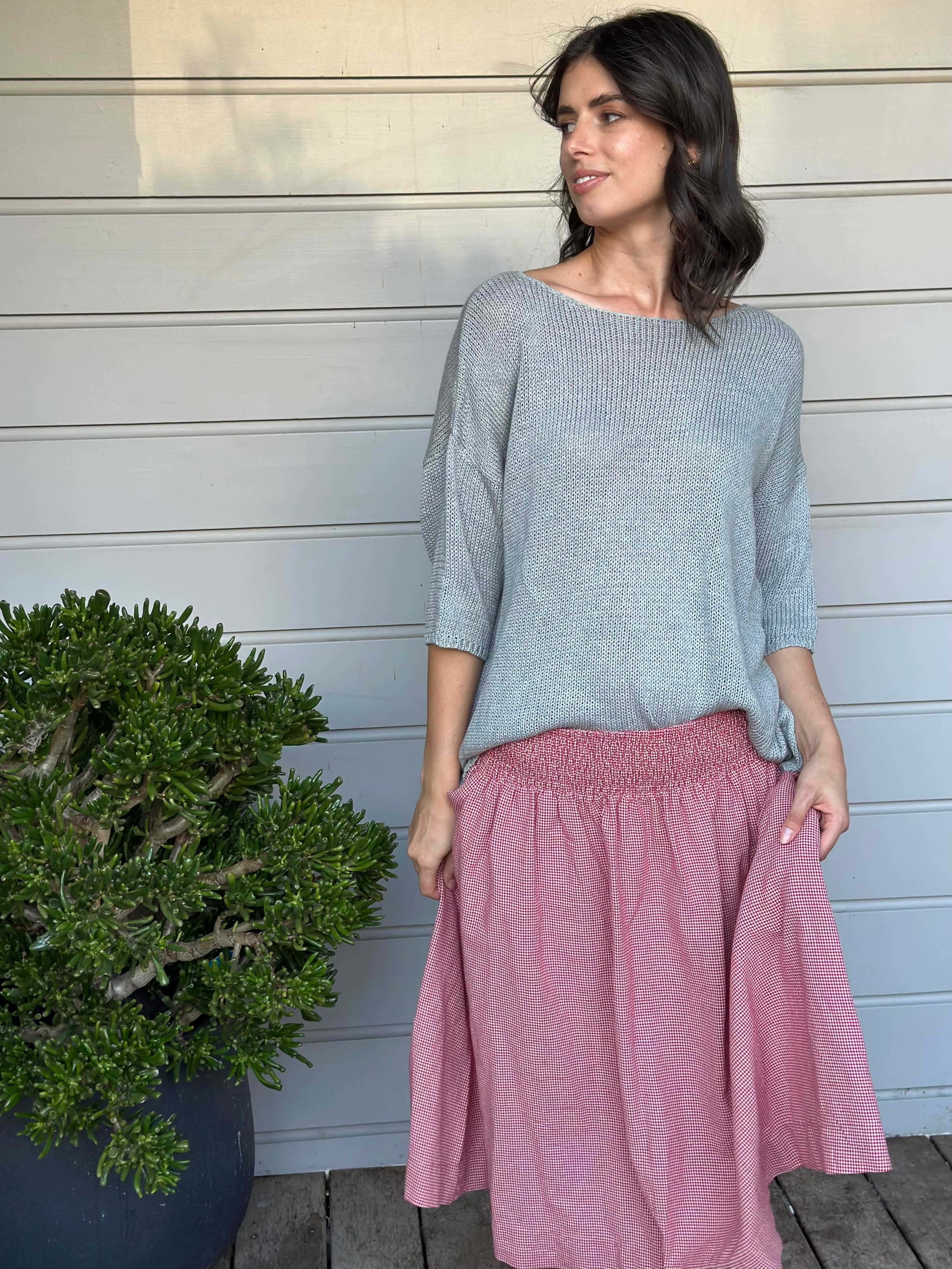 top - pebble cotton knit