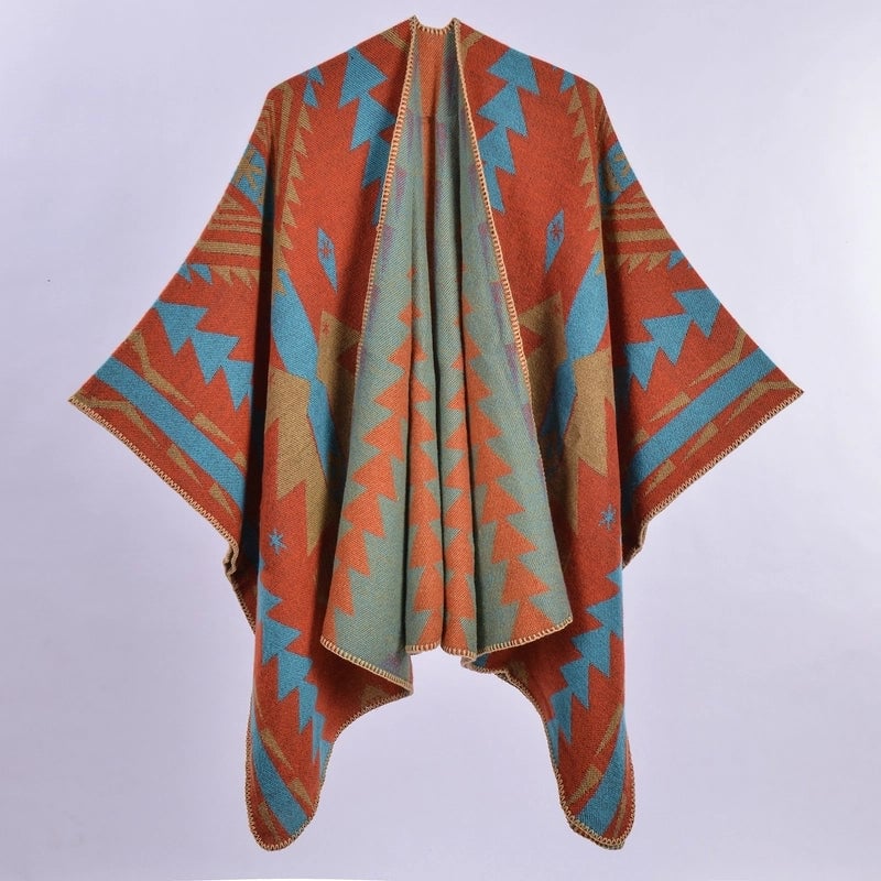 Women's Retro Ethnic Style Color Block Polyester Acrylic Scarf