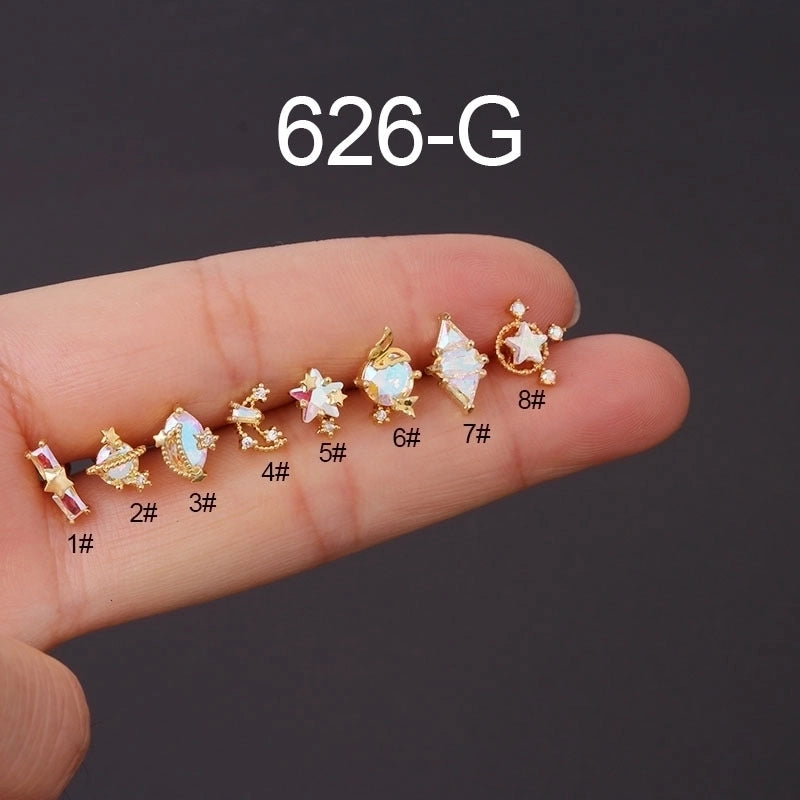 Ear Cartilage Rings & Studs Geometric 316L Stainless Steel  Copper Plating