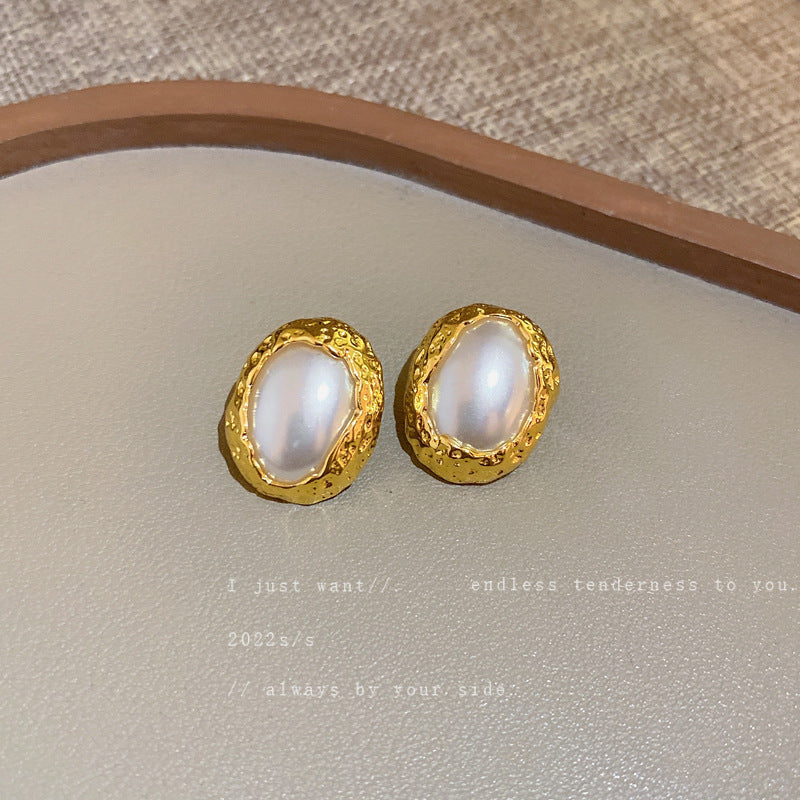 Mid-century Modern Round Geometric Copper Electroplating Earrings