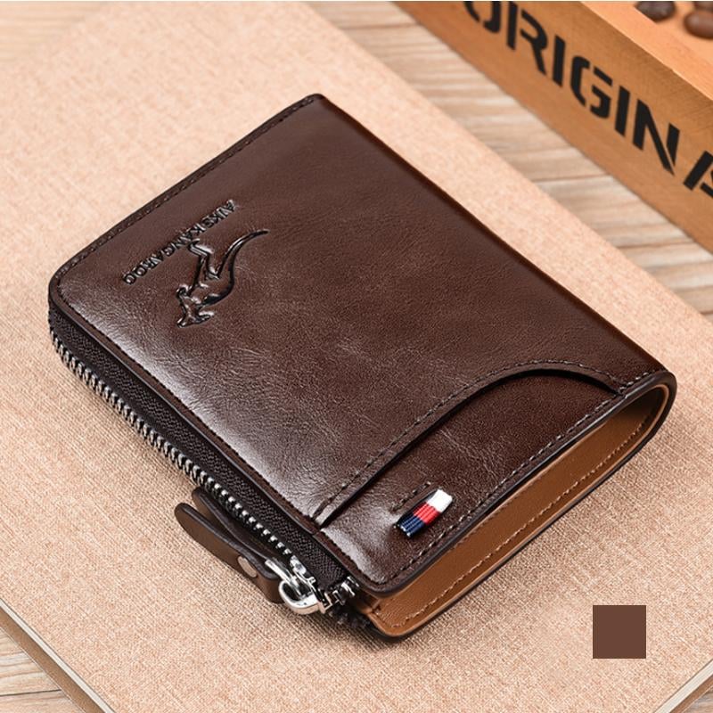 🔥 BIG SALE - 48% OFF 🔥🔥Men Wallet Zipper Genuine Leather Purse ( RFID PROTECTED )