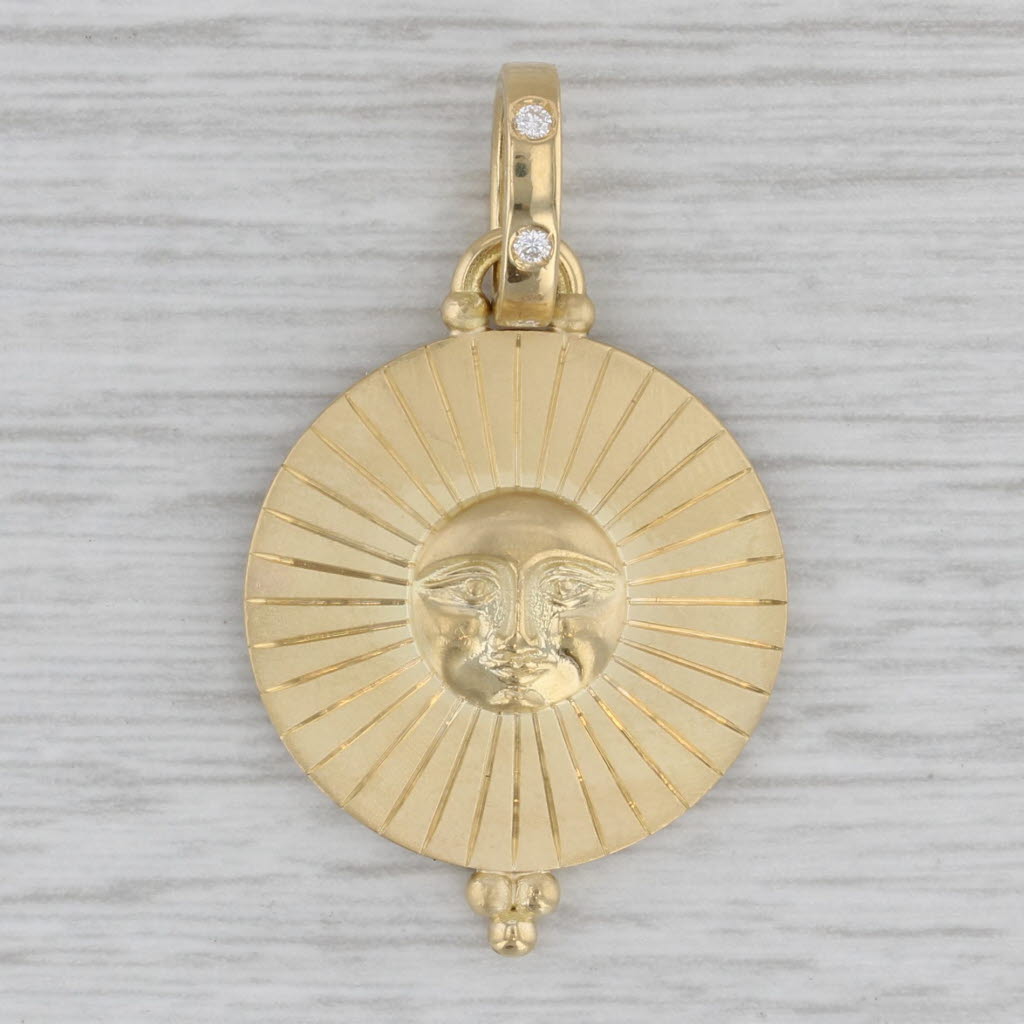 Celestial Diamond Sol Pendant Temple St Clair Sun 18k Yellow Tribal Gold