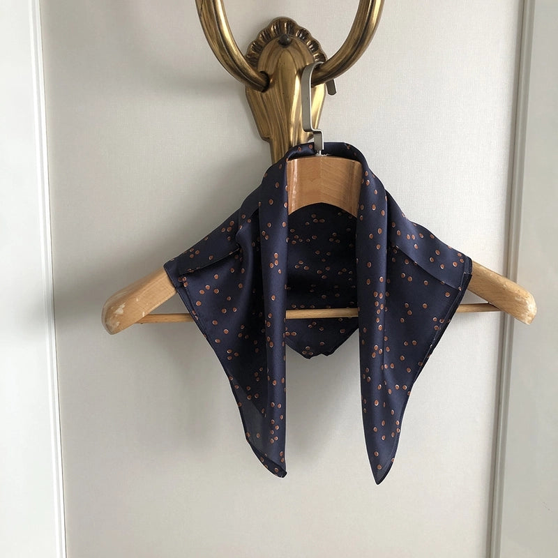 Women's Elegant Polka Dots Silk Printing Silk Scarf