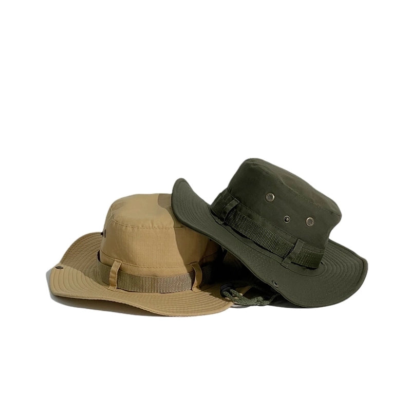 Unisex Tropical Solid Color Wide Eaves Bucket Hat