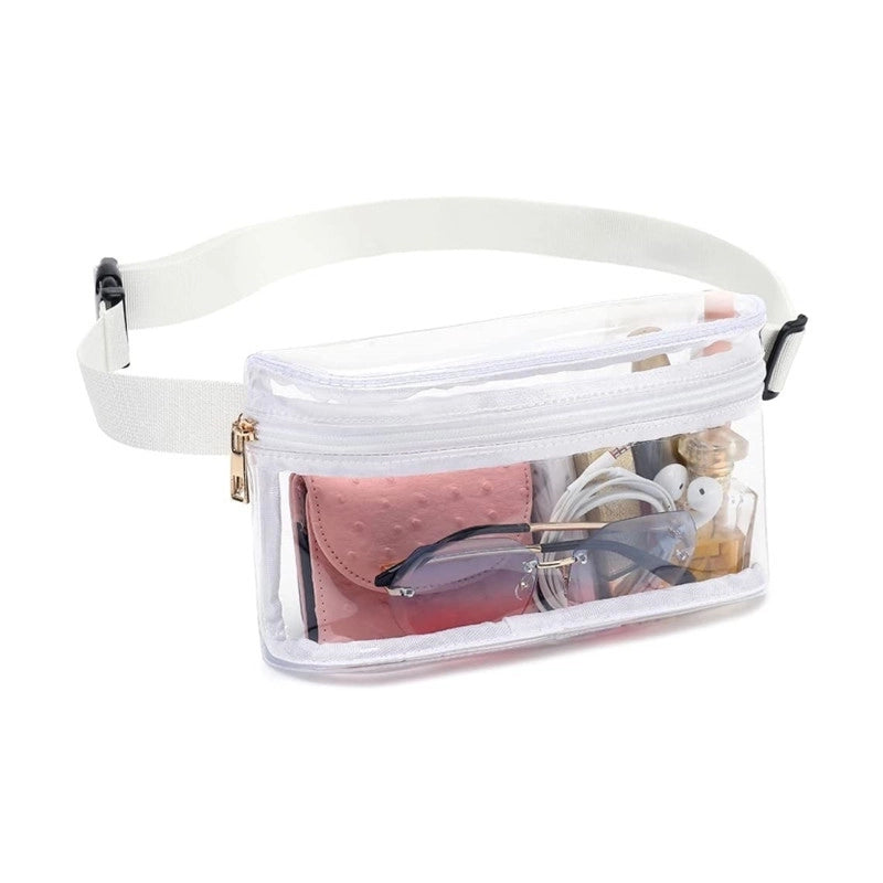 Unisex Classic Style Color Block Pvc Waist Bags