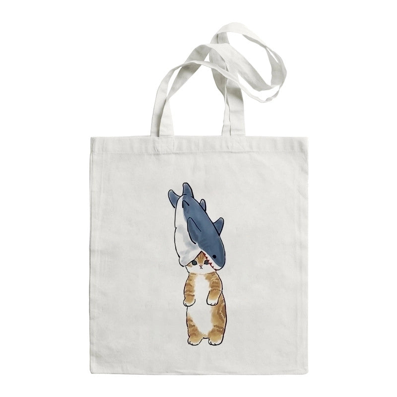 Women's Cute Cat Shark Shopping Bags