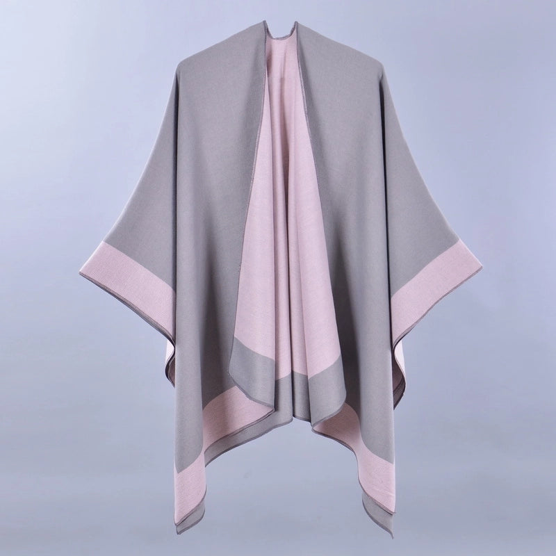 Women's Casual Color Block Imitation Cashmere Shawl