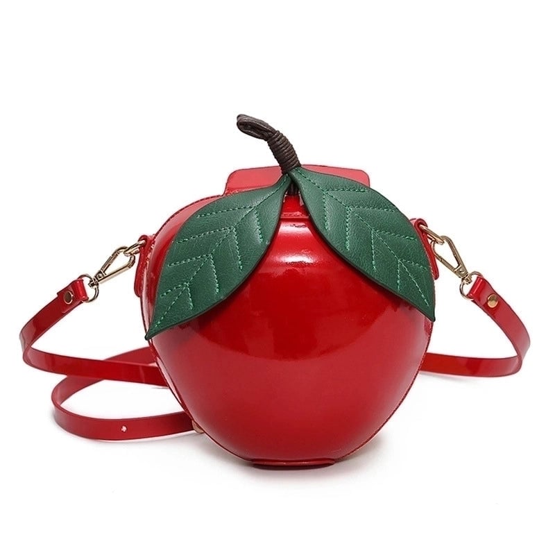 Women's Pu Leather Fruit Streetwear Round Zipper Circle Bag