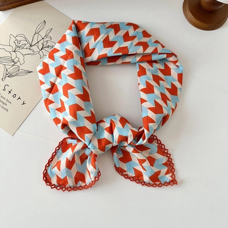 Women's Elegant Sweet Printing Cotton And Linen Silk Scarf