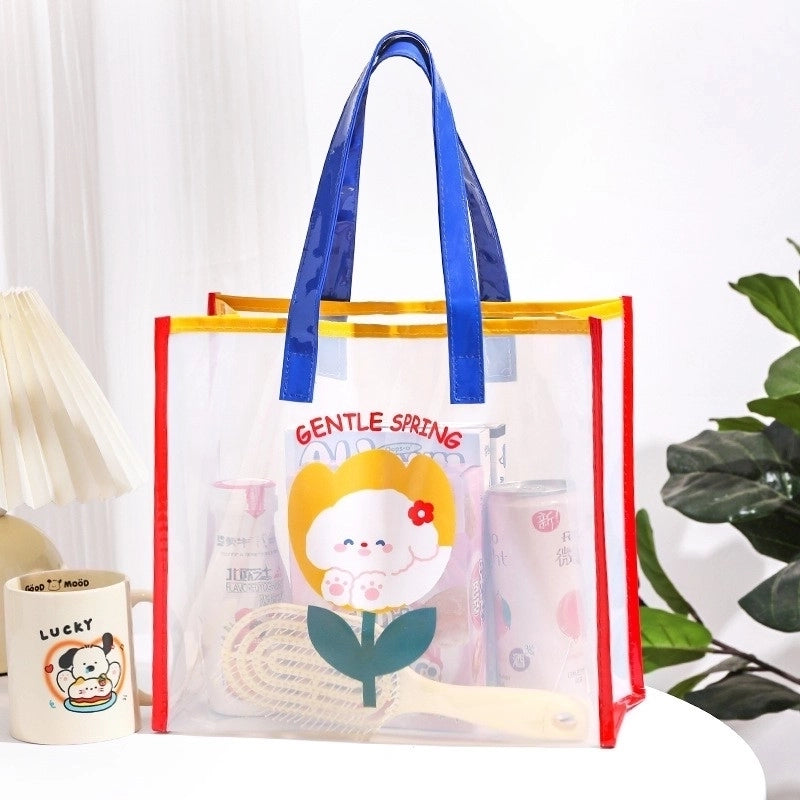 2 Pieces Cute Animal Cartoon Letter Pvc Shopping Bags