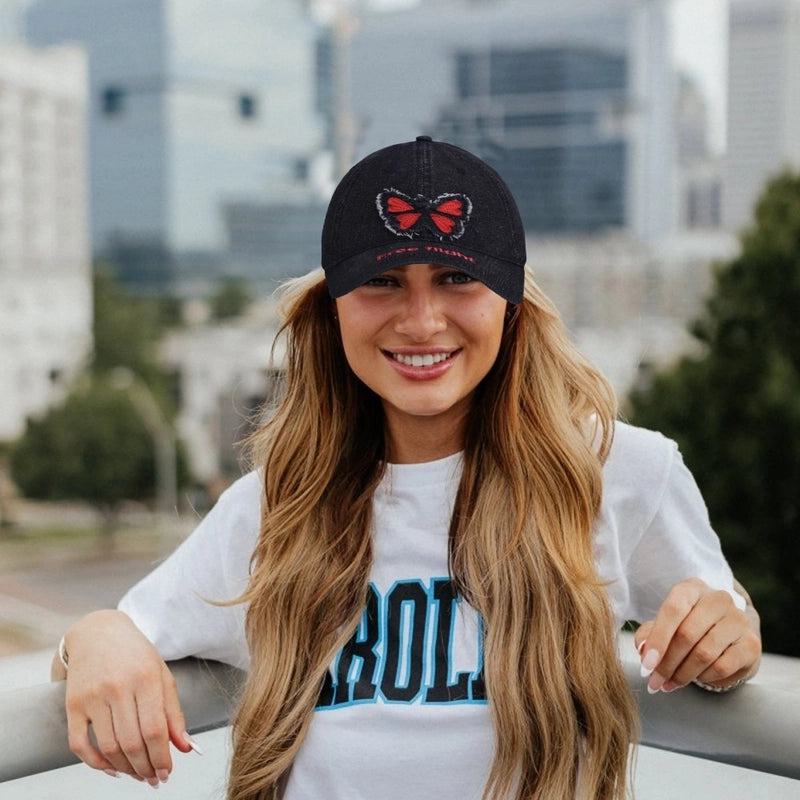 Women's Basic Modern Style Classic Style Butterfly Curved Eaves Baseball Cap