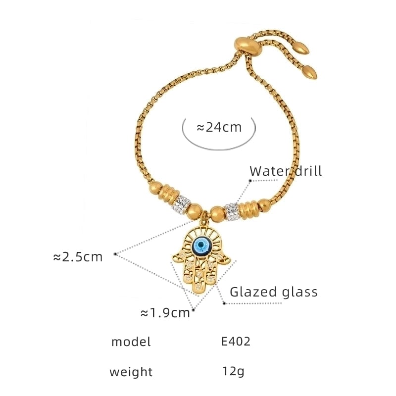 Hip-Hop Exaggerated Devil'S Eye Star Heart Shape Titanium Steel 18K Gold Plated Zircon Bracelets In Bulk