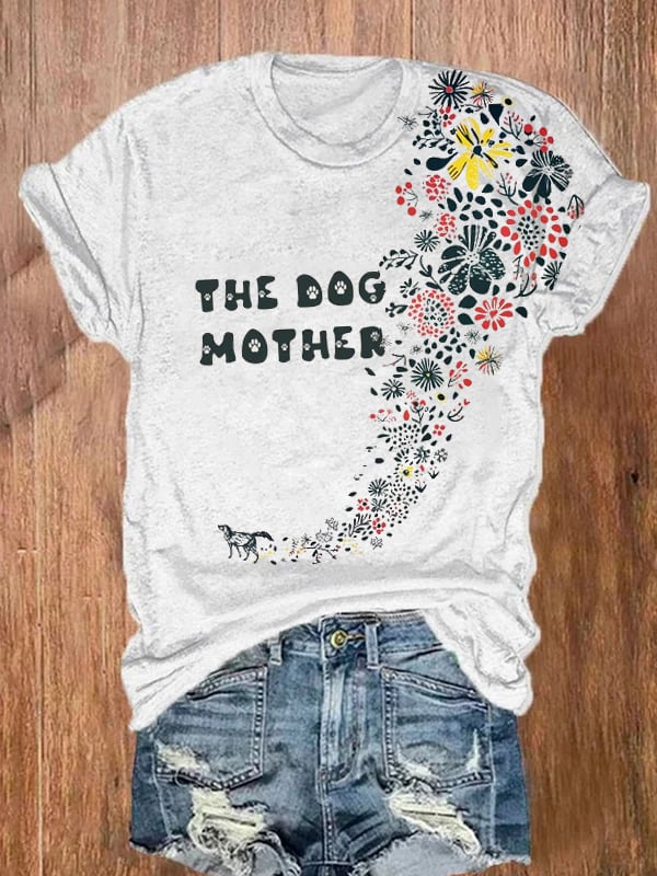 Women's Dog Print Casual T-Shirt