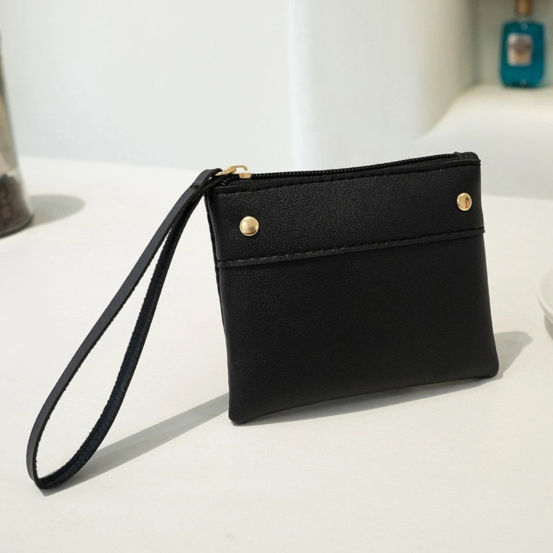 Women's Small Pu Leather Solid Color Basic Classic Style Square Zipper Coin Purse
