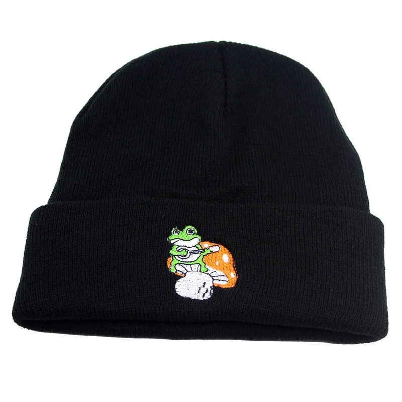 New Frog Mushroom Knitted Hat Men And Women Autumn And Winter Warm Pullover Wool Hat Beanie Hat