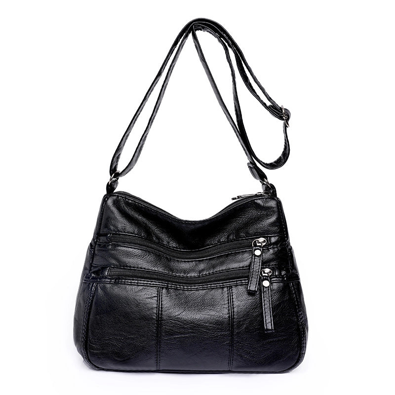 Women's Pu Leather Solid Color Vintage Style Classic Style Square Zipper Shoulder Bag Crossbody Bag
