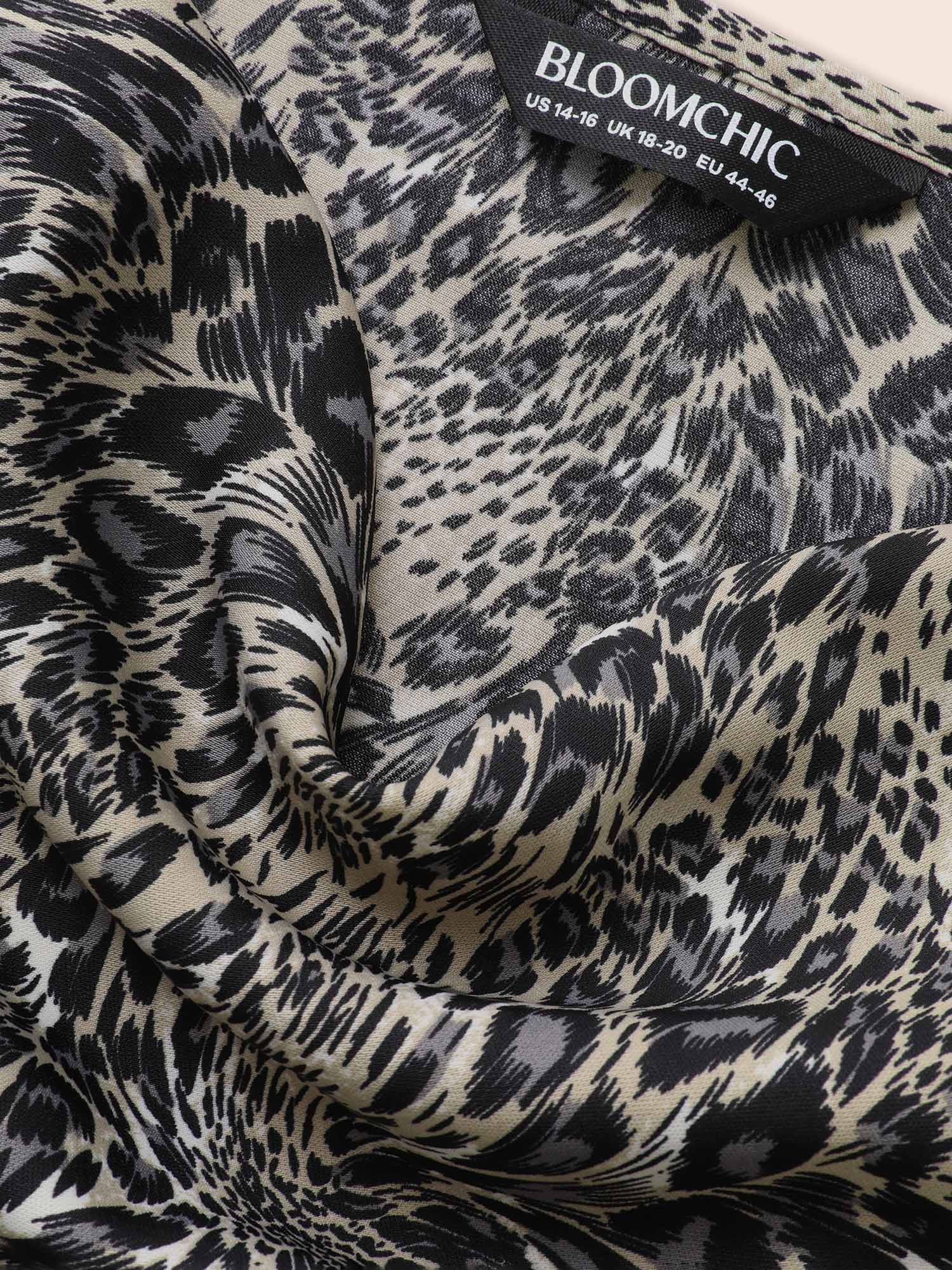 Cowl Neck Leopard Print Maxi Dress