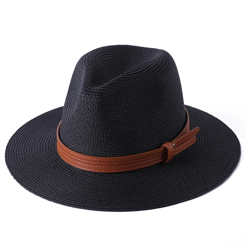 Women's Sun Hat Foldable Panamanian Sunshade Straw Hat Jazz Top Hat Beach Hat Trendy