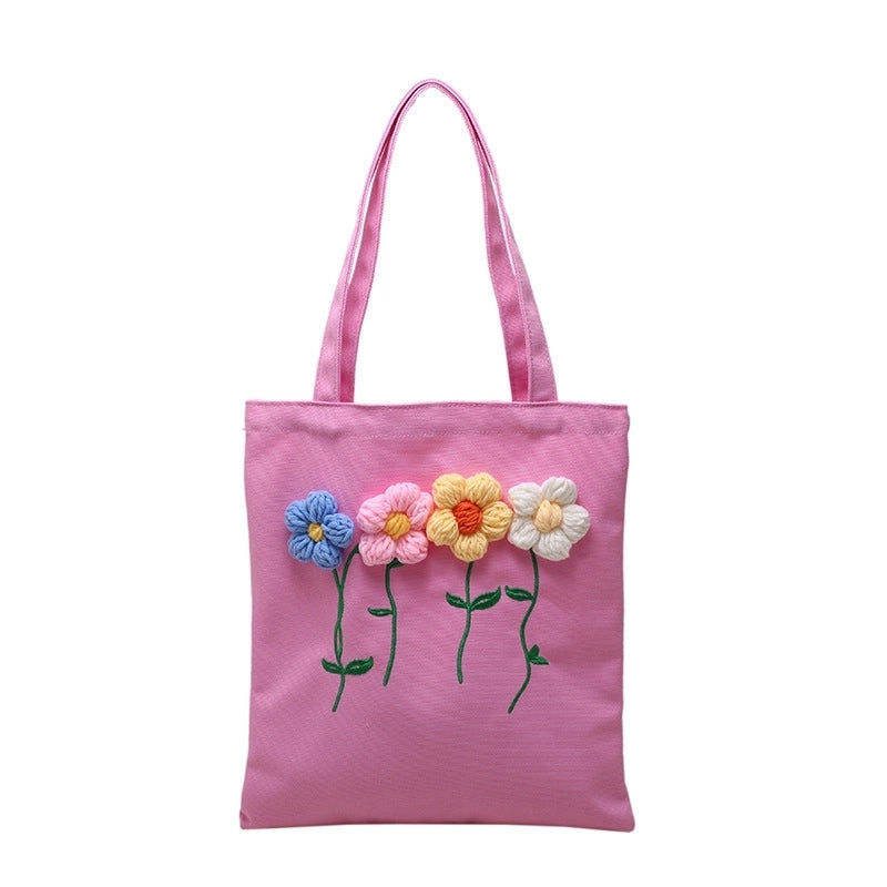 Women's Streetwear Flower Canvas Shopping Bags