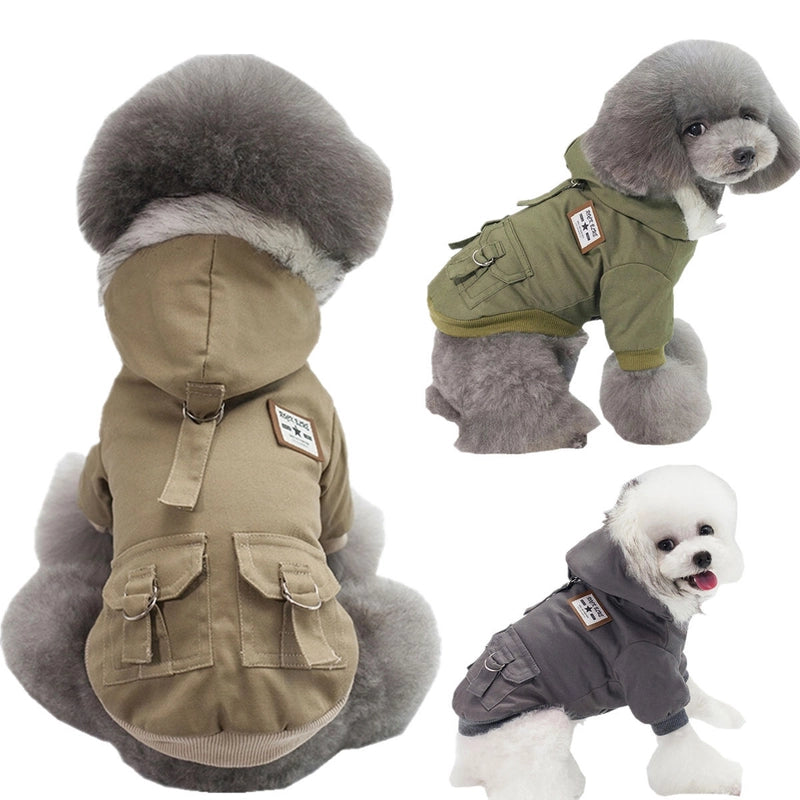 Autumn/winter Season Pet Clothes Dog Cotton Coat Fleece-lined Two-legged Dog Clothing Fashionable Pet Outfit