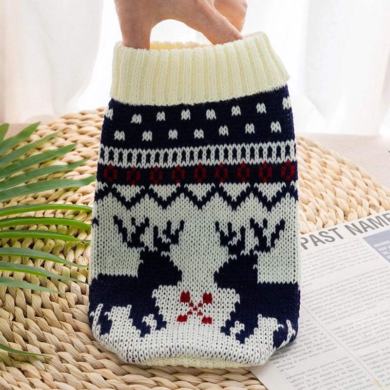 Casual Yarn Christmas Animal Fruit Pet Clothing 1 Piece
