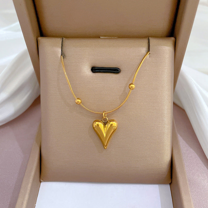 2 Pieces Cartoon Leaf Gourd Lily Of The Valley Geometric Titanium Steel Electroplating Necklaces