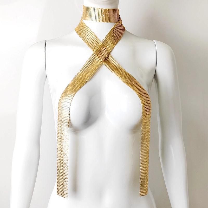 Unisex Shiny Solid Color Metal Sequins Solid Color Scarf