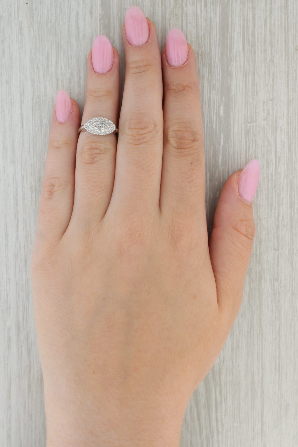 Vintage Diamond Princess Ring 10k White Gold Size 6
