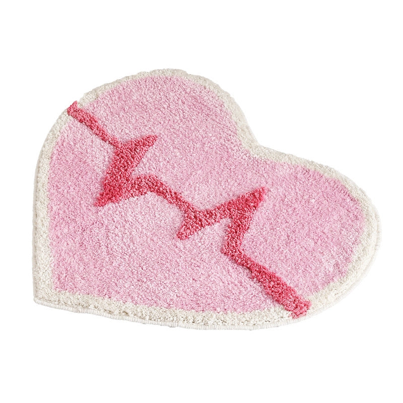 Valentine'S Day Casual Elegant Heart Shape Polyester Carpet Bathing