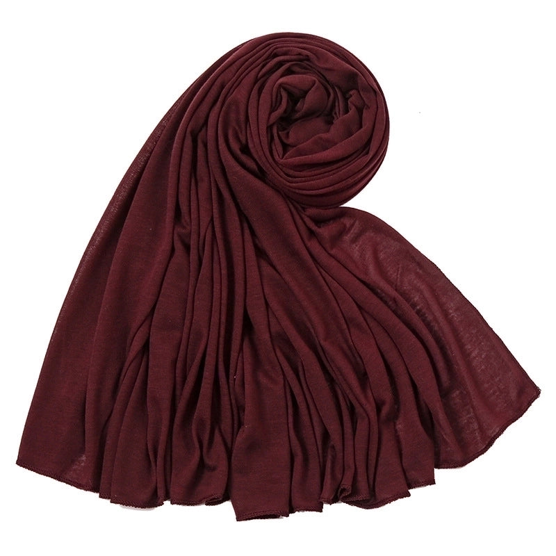 Women's Minimalist Solid Color Mercerized Cotton Winter Scarves