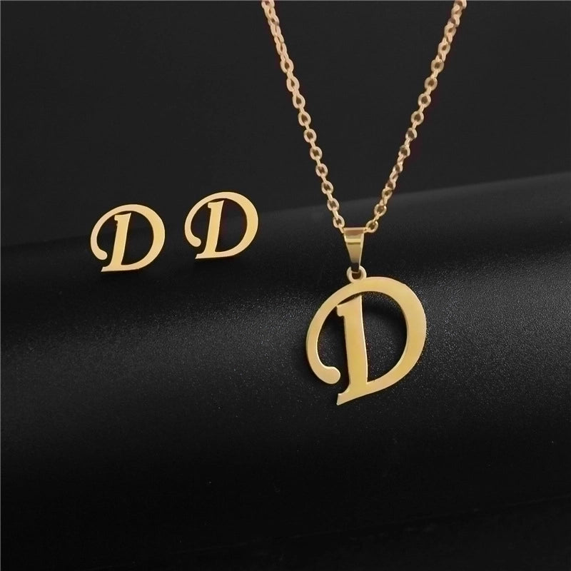 Minimalist Letter Stainless Steel Polishing No Inlaid