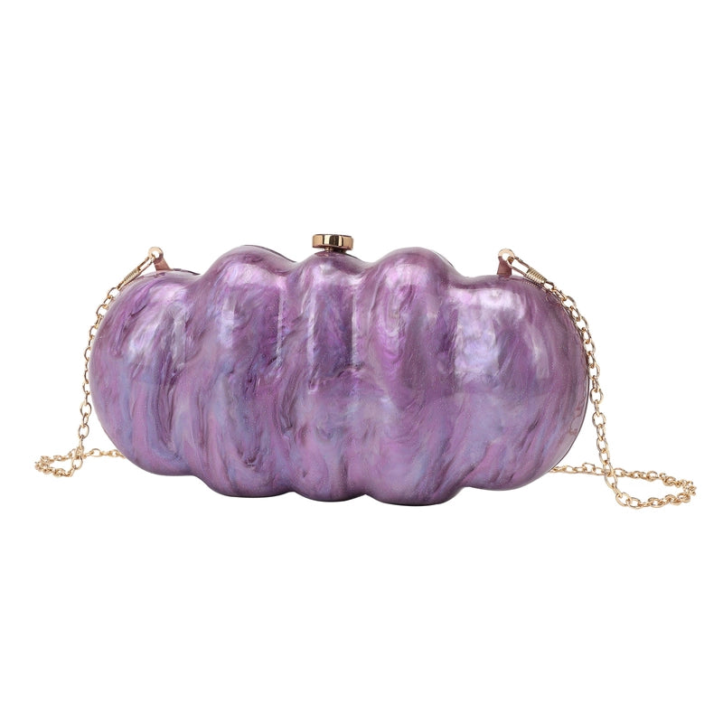 White Pink Black Arylic Solid Color Oval Evening Bags
