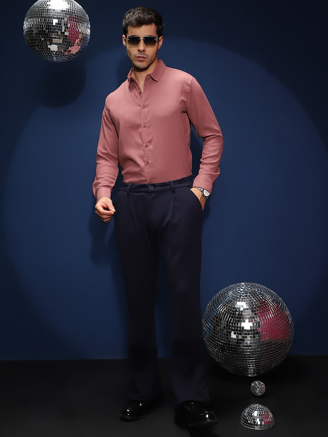 Solid-Woven Regular Shirt