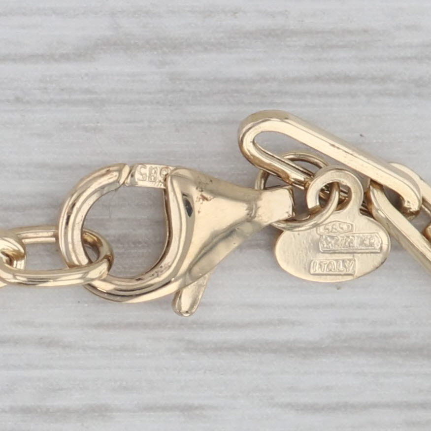 Paperclip Elongated Cable Chain Necklace 14k Yellow Gold 20 2.9mm