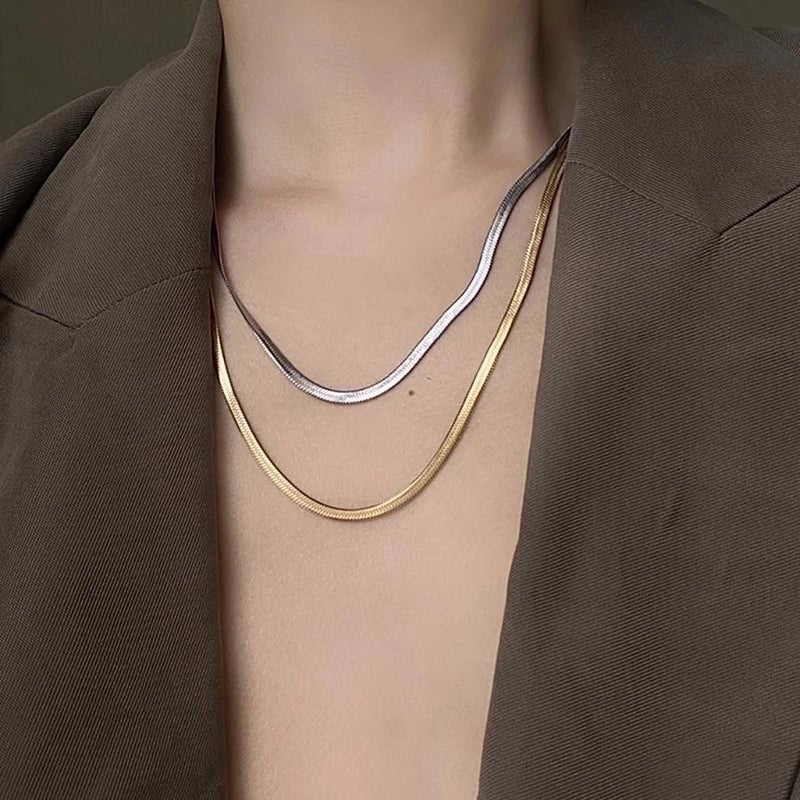 Minimalist Geometric Solid Color Titanium Steel Plating Necklace