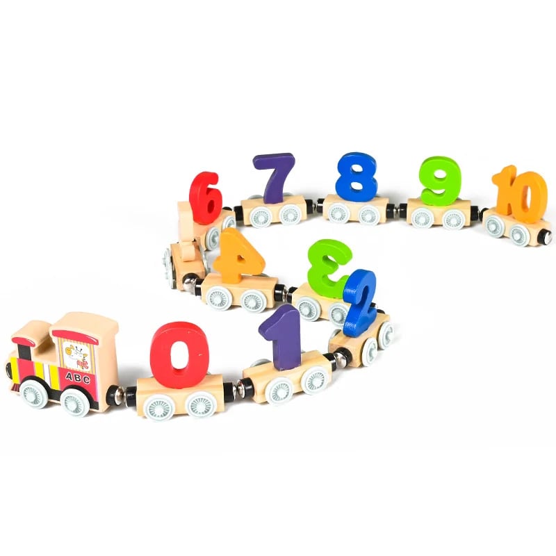 🔥 Numbers And Letters Magnetic Train Puzzle Wooden Toy Car