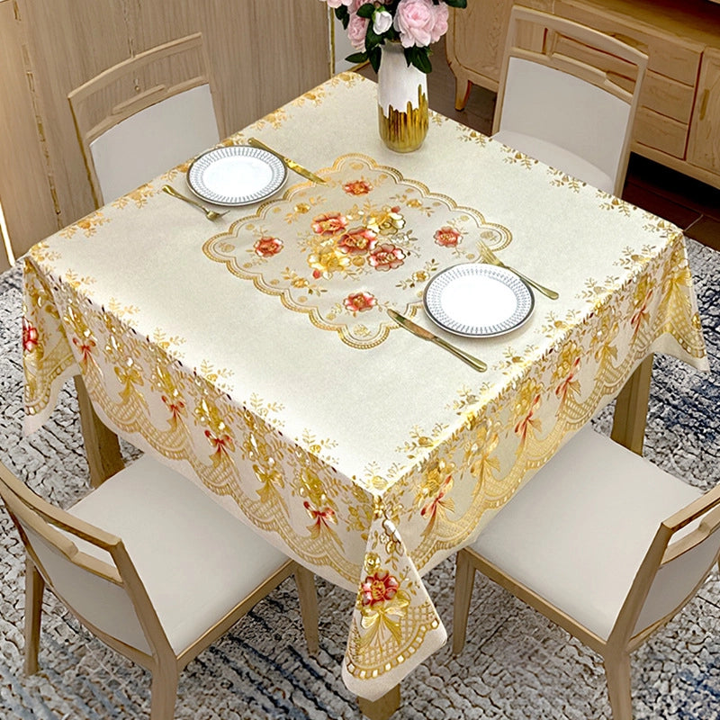 Elegant Classic Style Geometric Flower PVC Tablecloths Artificial Decorations