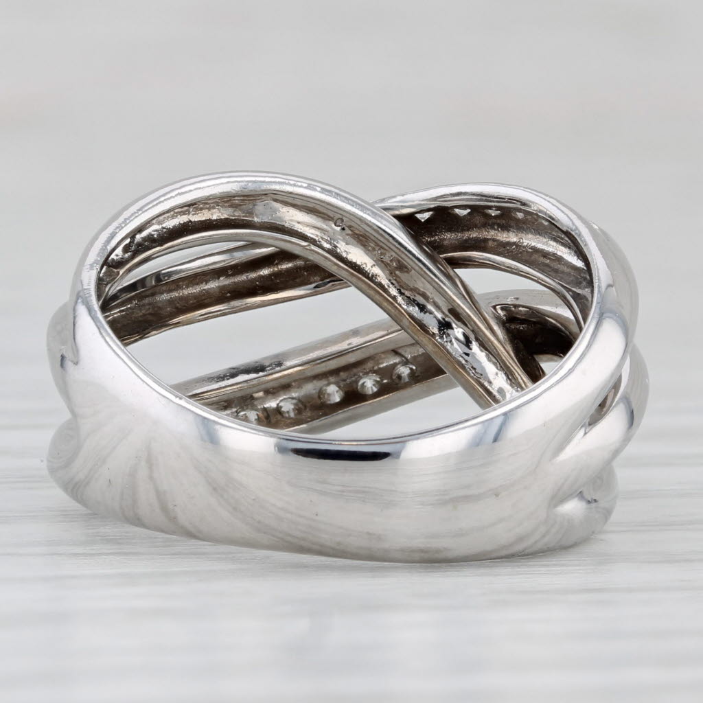 Interlocking Multiband Ring 14k White Gold Size 7.25 Statement