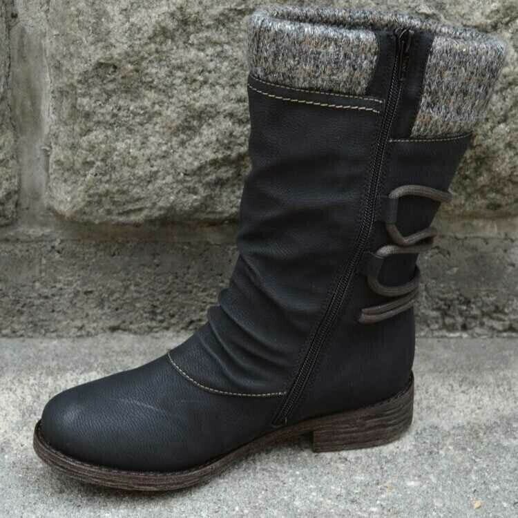 Vintage Premium Waterproof Knitted Zip Boots