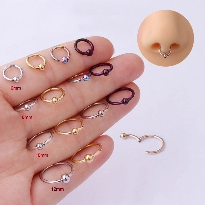 Nose Rings & Studs Fashion Circle 316L Stainless Steel  Plating