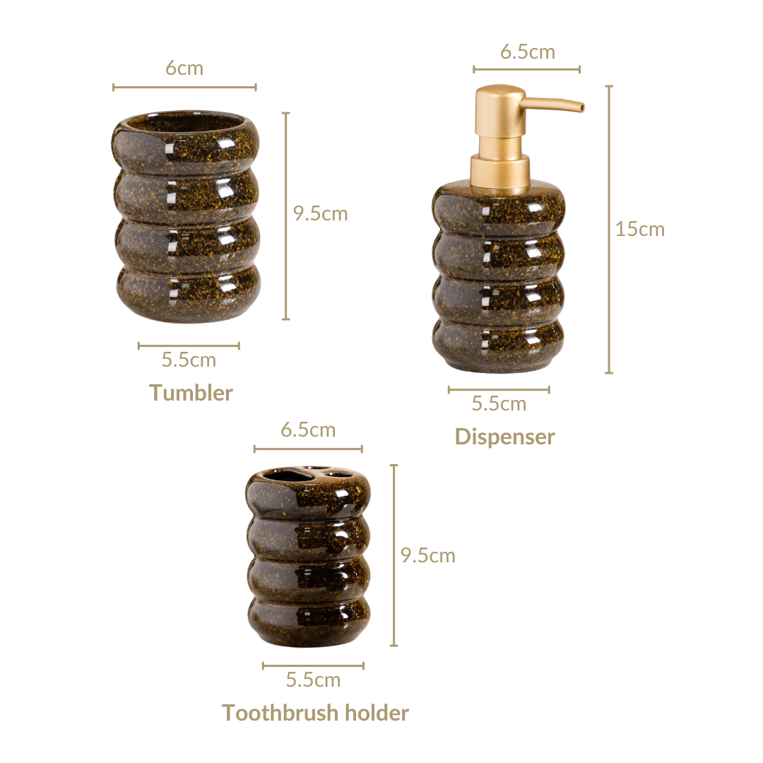 Ripple Bathroom Accessories Set Of 3