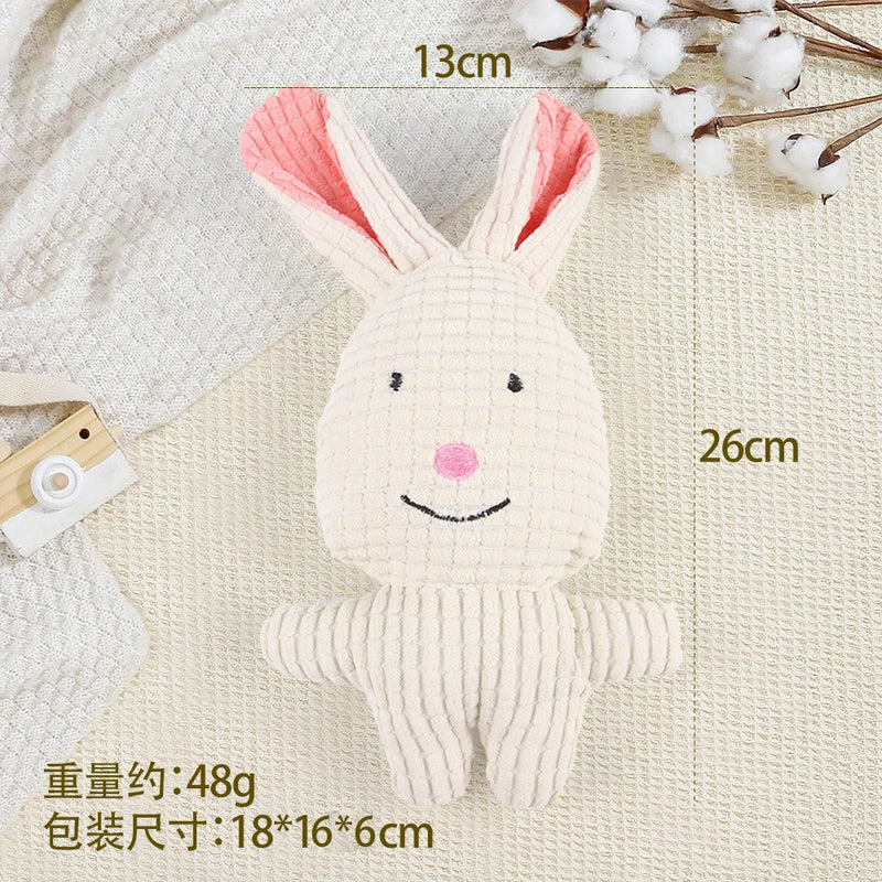 Cute Dog Teething Corduroy Sounding Plush Toy