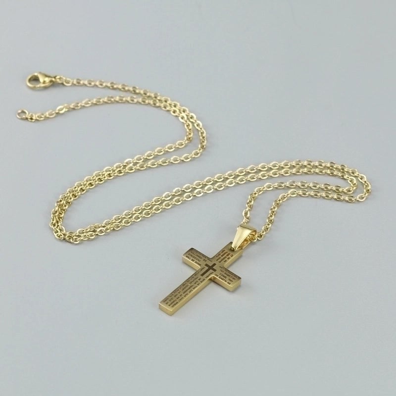 Jewelry Minimalist Cross 201 Stainless Steel Plating Stainless Steel Necklaces