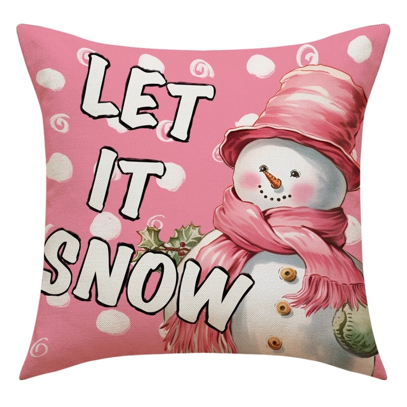 Christmas Casual Cute Santa Claus Letter Polyester Pillow Cases Couch & Sofa Decor